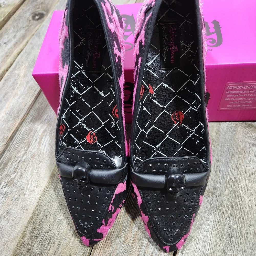 Abbey Dawn by Avril Lavigne Rebel Yell Punk Flattie in Hot Pink, skull - Picture 3 of 15
